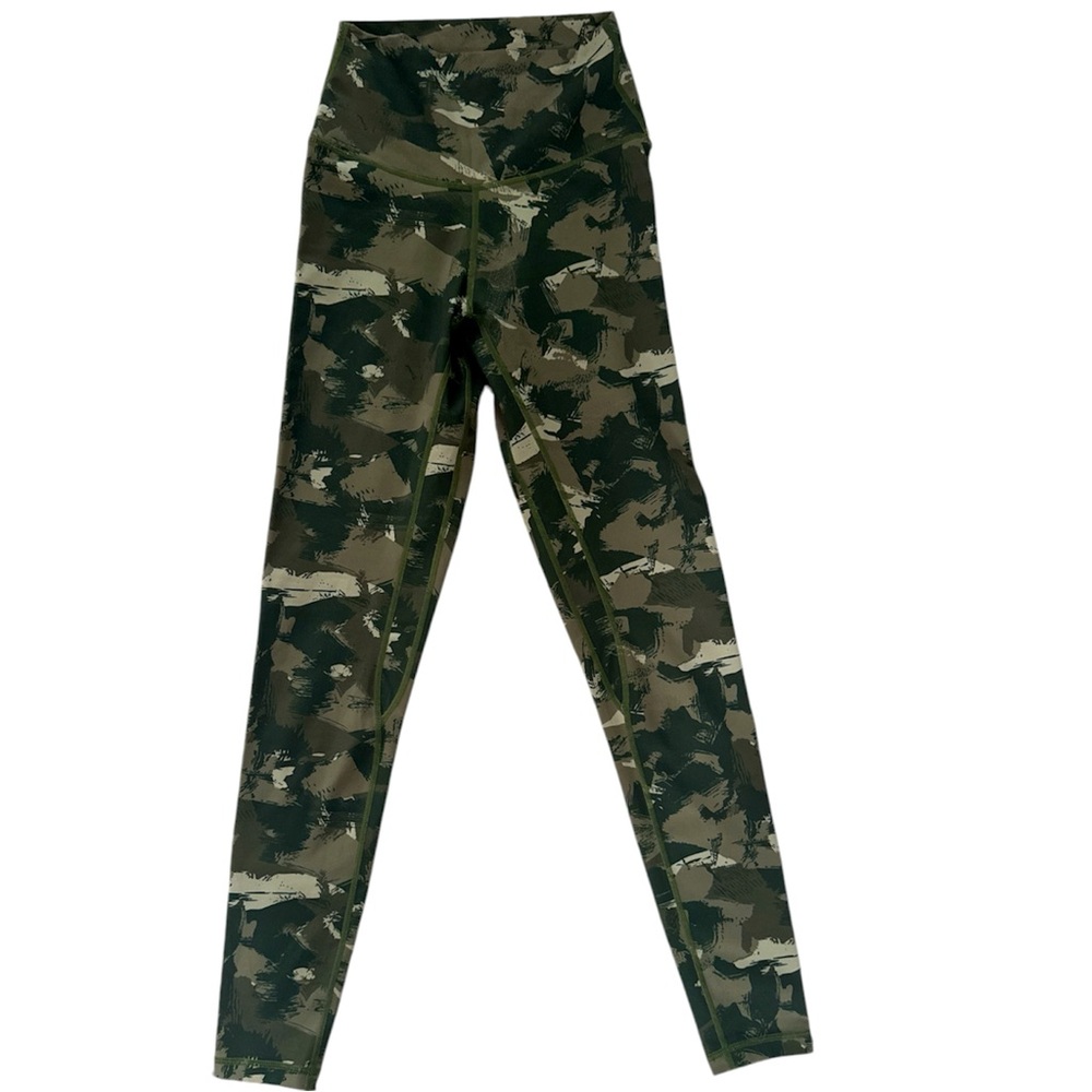 Colorfulkoala Green Camouflage Leggings with High Waist Size XS